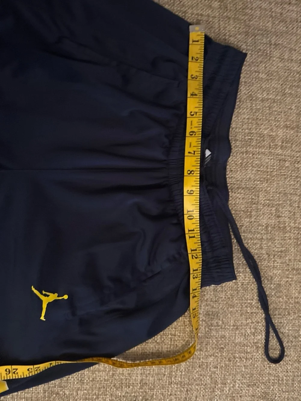 Jordan Navy Shorts with Yellow Jumpman & Michigan M